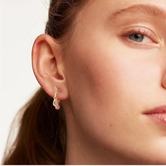 GOLD 14k Gold Plated Cubic Zirconia Earrings - Picture 1 of 6